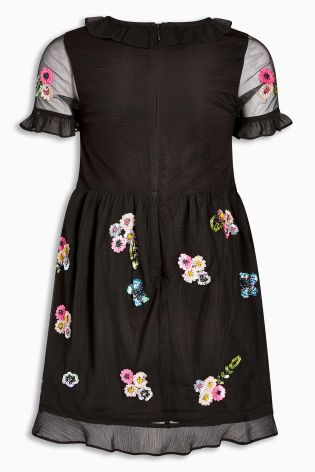 Black Embellished Dress (3-16yrs)